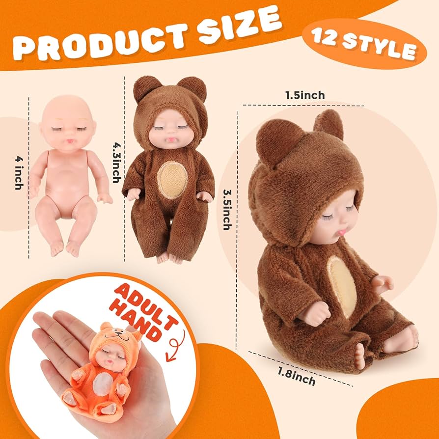 Amazon | Hanaive 12個 4インチ ミニ リボーン ベビードール キュート